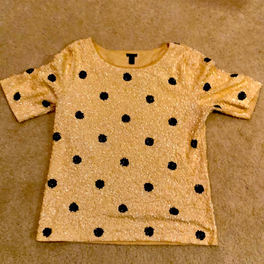 Jcrew Sequin Polka Dot Top